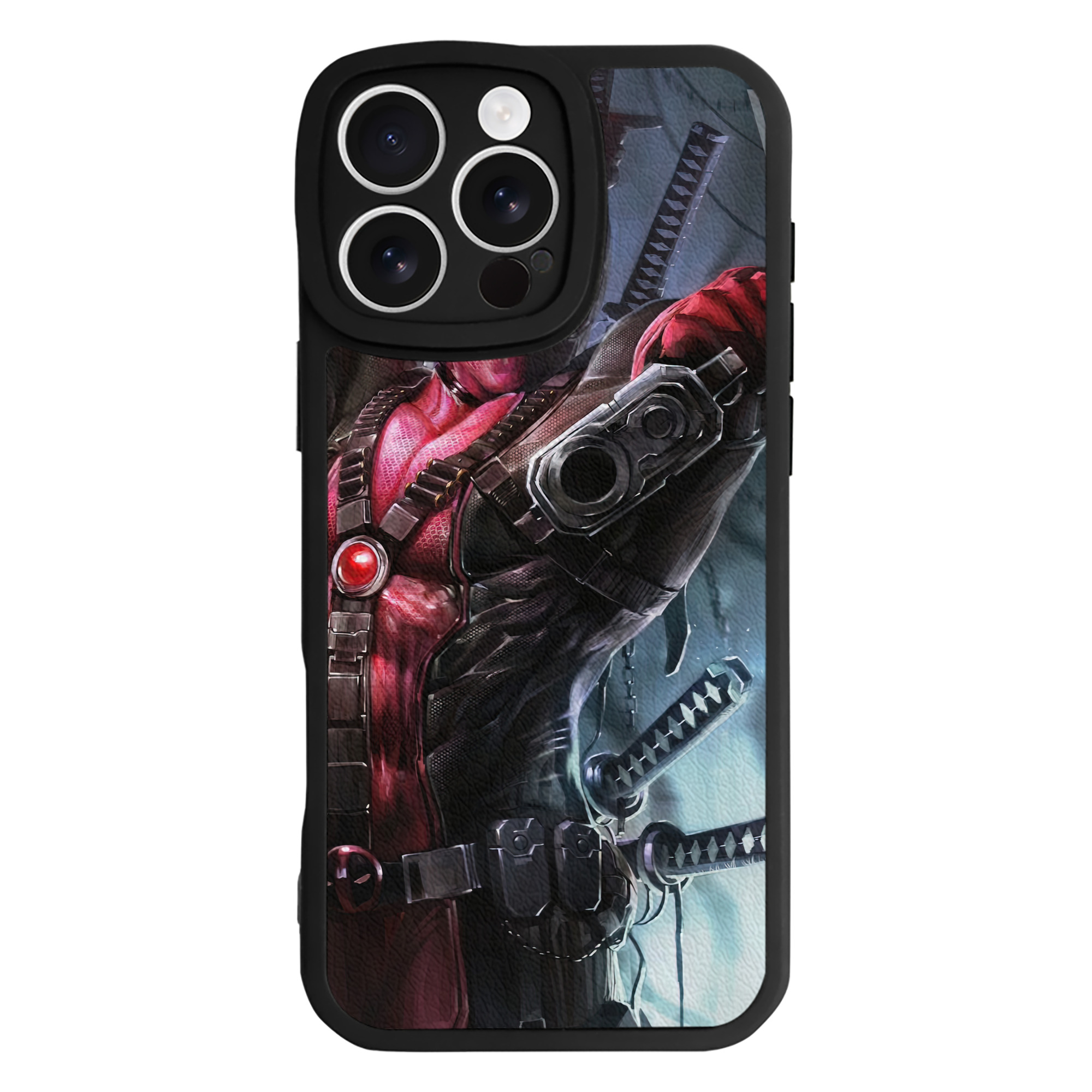（画像用） Deadpool デッドプール 【iPhone 16シリーズ対応】シリコンスマホケース（レザー調） 材質：シリコン